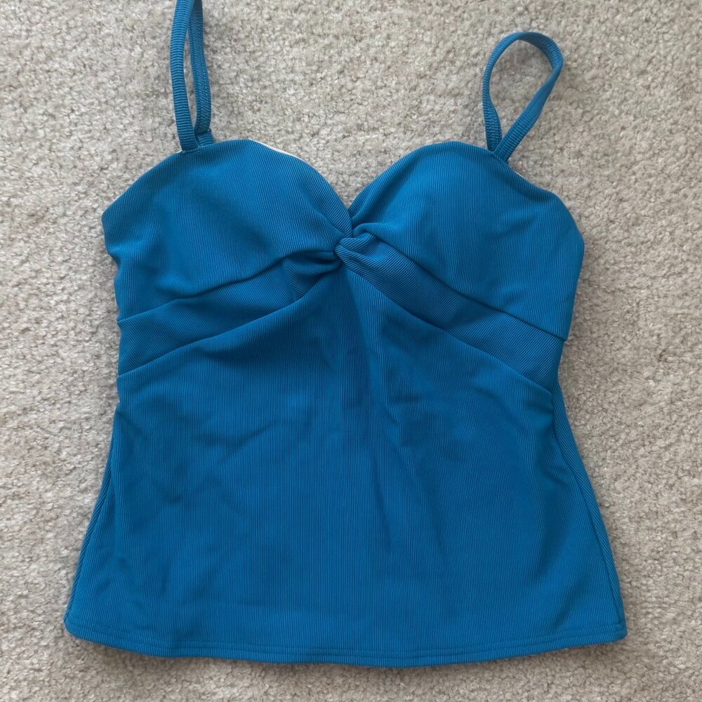 Lands' End Teal Tankini Swim Top Size 4